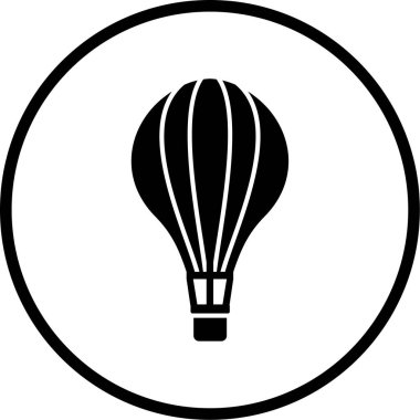 sıcak hava balonu simgesi, vektör illüstrasyonu
