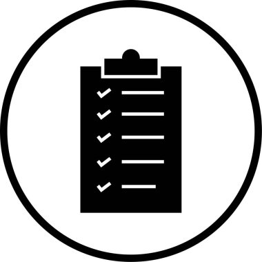 Kontrol listesi simgesinin vektör illüstrasyonu