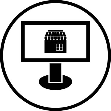 Bilgisayar modern simgesinin vektör illüstrasyonu