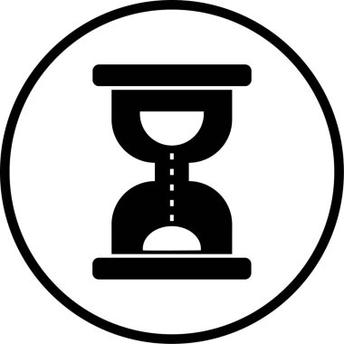 Kum saati simgesi, vektör illüstrasyonu