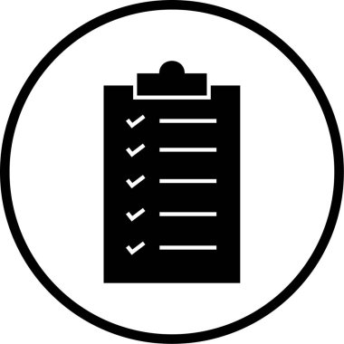 Kontrol listesi simgesi, vektör illüstrasyonu