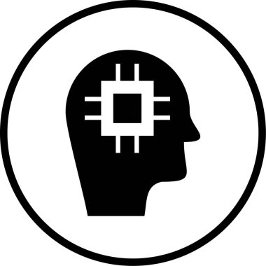 Beyin. Web simgesi basit illüstrasyon