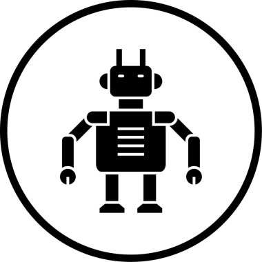 Bir robot simgesinin vektör illüstrasyonu