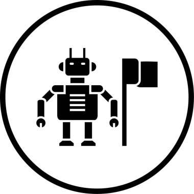 Bir robot simgesinin vektör illüstrasyonu