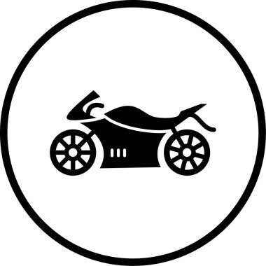 Motorsiklet. Web simgesi basit illüstrasyon