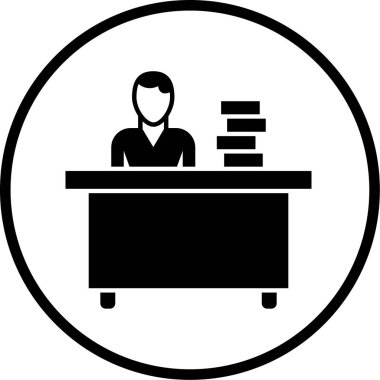 İş ve eğitim konsepti ikonu. vektör illüstrasyonu