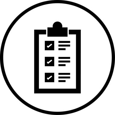 Kontrol listesi. Web simgesi basit illüstrasyon