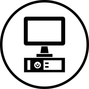 vektör lcd simgesi illüstrasyonu, bilgisayar