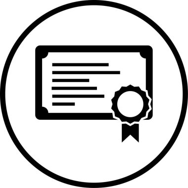 Sertifika. Web simgesi basit illüstrasyon