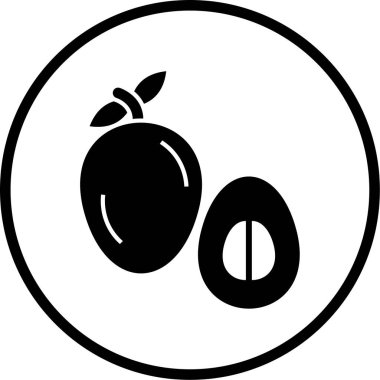 taze organik gıda vektör simgesi beyaz üzerinde izole