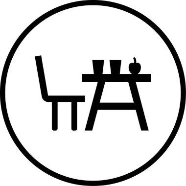 Masa. Web simgesi basit illüstrasyon