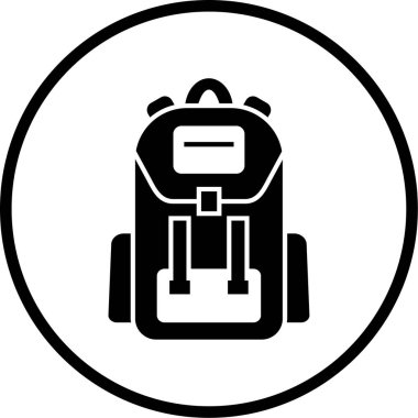 Sırt çantası simgesinin vektör çizimi