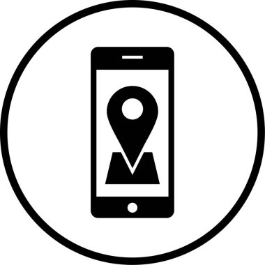 Cep telefonu simgesi, vektör illüstrasyonu