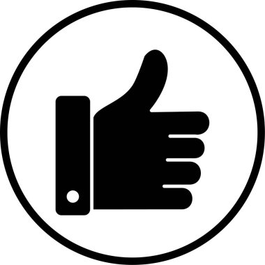 Başparmak yukarı. Web simgesi basit illüstrasyon