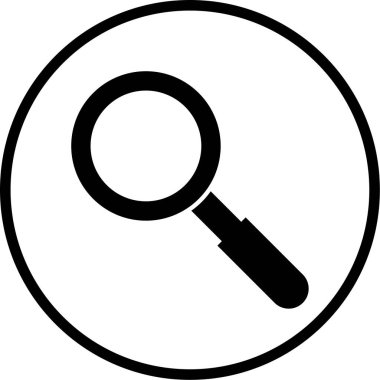 Büyütme cam simgesi, vektör illüstrasyonu