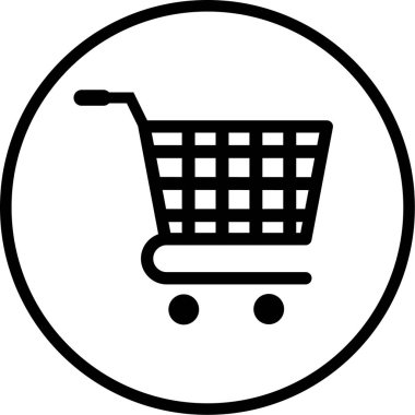 Alışveriş arabası simgesi, vektör illüstrasyonu