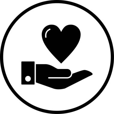 Kalp. Web simgesi basit illüstrasyon