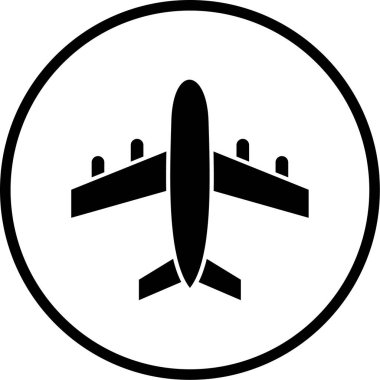 uçak simgesi, vektör illüstrasyonu