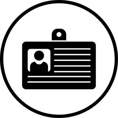 Kimlik kartı simgesi, vektör illüstrasyonu