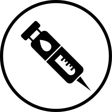 Bir şırınga simgesinin vektör çizimi