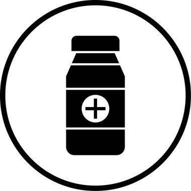 İlaç. Web simgesi basit illüstrasyon