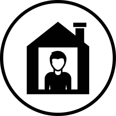 Bir ev simgesinin vektör illüstrasyonu