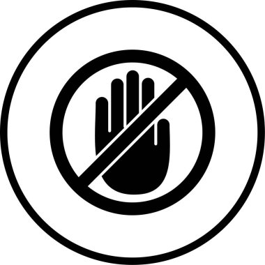 Hiçbir yasaktır işareti simgesi, vektör çizim