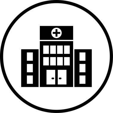 Hastane. Web simgesi basit illüstrasyon