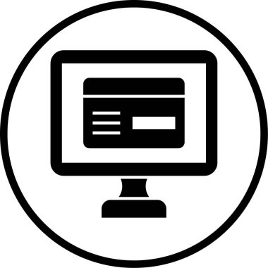 Bilgisayar. Web simgesi basit illüstrasyon