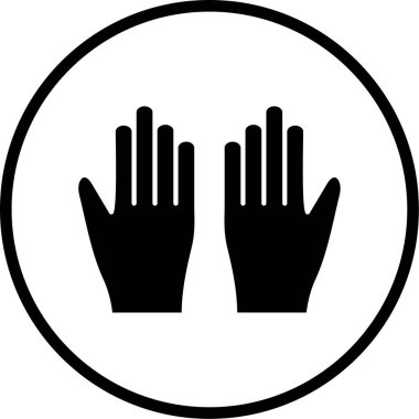 Siyah ve beyaz simge eldivenlerinin vektör çizimi 