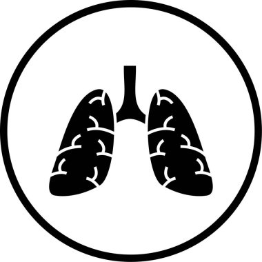 Ciğerler. Web simgesi basit illüstrasyon