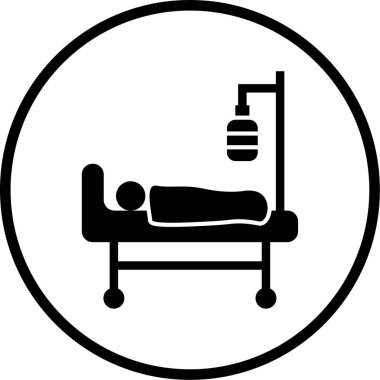 Yatak hastanesi simgesinin vektör illüstrasyonu