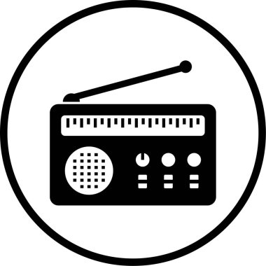 Radyo. Web simgesi basit illüstrasyon