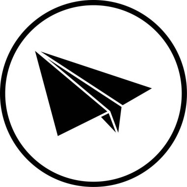 Kağıt düzlem simgesinin vektör çizimi