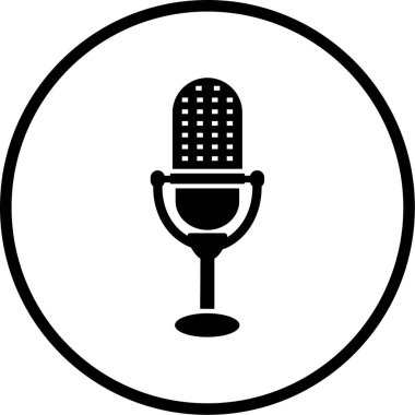 Mikrofon. Web simgesi basit tasarım