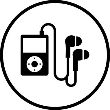 müzik çalar simgesi, vektör illüstrasyonu