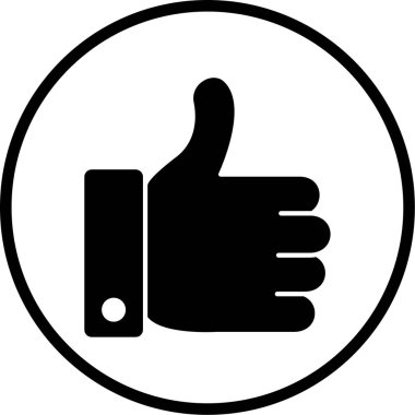 Başparmak yukarı. Web simgesi basit illüstrasyon