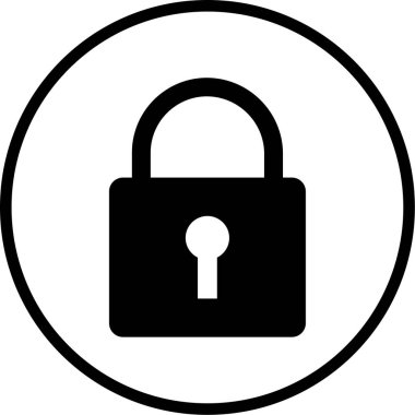 Kilit. Web simgesi basit illüstrasyon