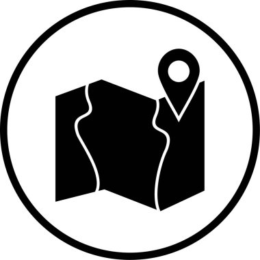 Harita. Web simgesi basit illüstrasyon