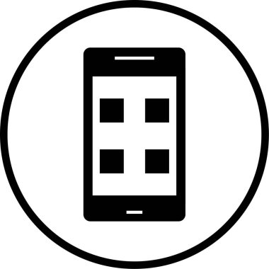 Cep telefonu simgesi, vektör illüstrasyonu