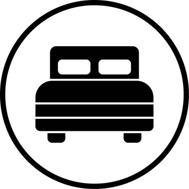 Yatak simgesinin vektör illüstrasyonu