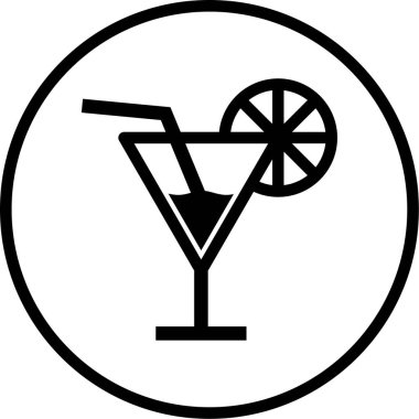 Kokteyl. Web simgesi basit illüstrasyon