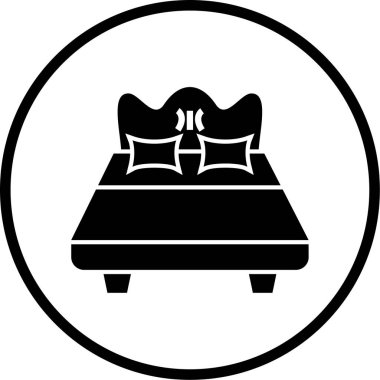 Yatağa. Web simgesi basit illüstrasyon