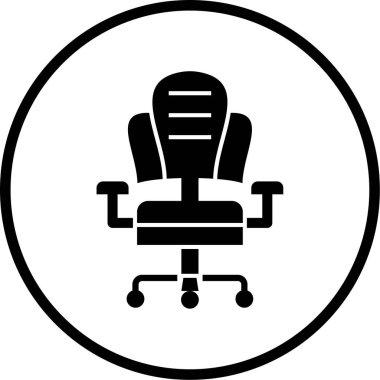 ofis sandalyesi simgesi, vektör illüstrasyonu