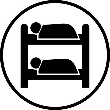 Otelde. Web simgesi basit illüstrasyon