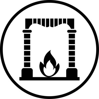 Şömine. Web simgesi basit tasarım 