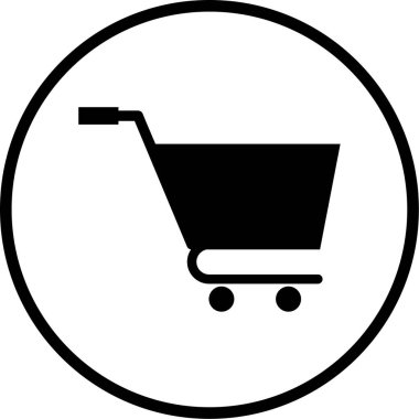 Alışveriş arabası simgesi, vektör illüstrasyonu