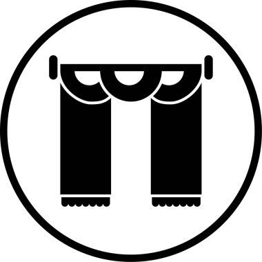 Modern perde simgesinin vektör illüstrasyonu