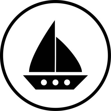 Yelkenli. Web simgesi basit illüstrasyon