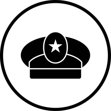 Polis şapkası simgesinin vektör illüstrasyonu 